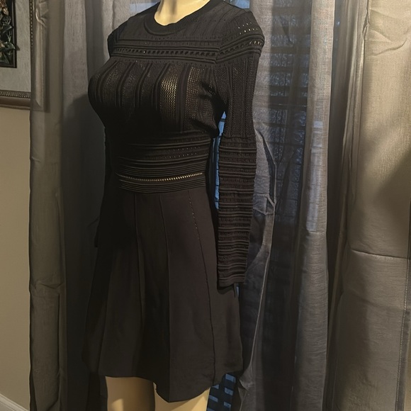 Zara Women's Black Crochet Open Knit Long Sleeve size S - Picture 6 of 12